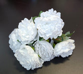 Buchet cu bujori artificiali albi – 43cm